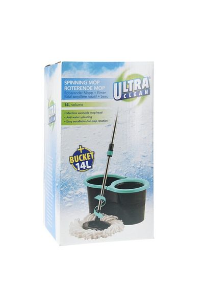 Excellent Houseware Rennes cleaning set, bucket with wringer and mop, 44 x 25 x H21 cm, 14 l