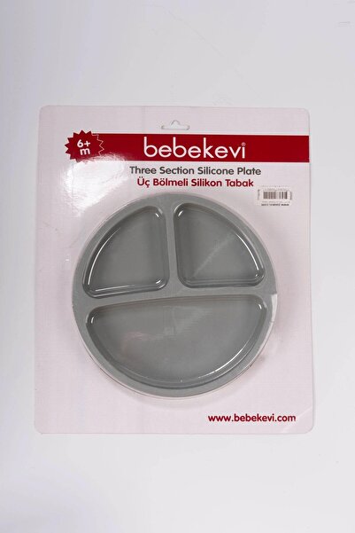 agugu طبق سيليكون بثلاثة أقسام باللون الأخضر