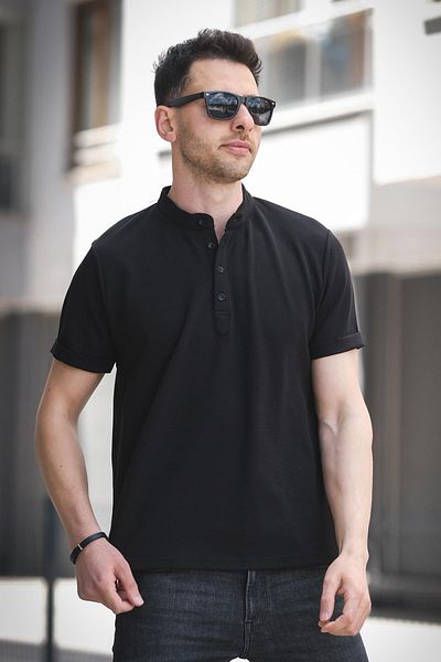 Oksit Ανδρικό πουκάμισο Cole Slim Fit Stretchy Lycra με κοντό μανίκι με μισό κουμπί