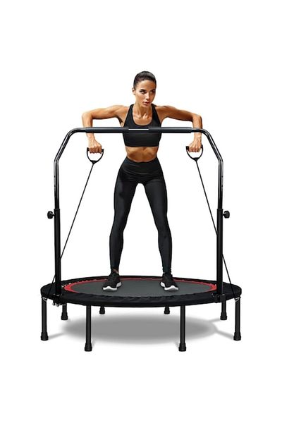 Smart Vibe Mini Trambulina Fitness Pliabila KangoFit™ 100 Cm Rebounder cu Benzi de Rezistenta, No Gap Design