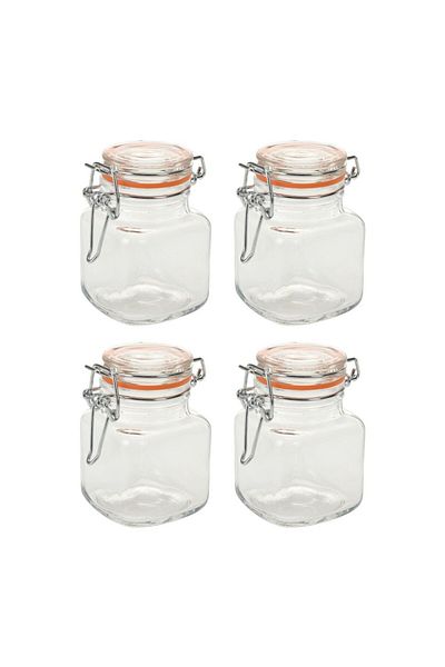 Excellent Houseware Set of 4 Excellent jars, with airtight seal, 7 x 5 cm, 90 ml