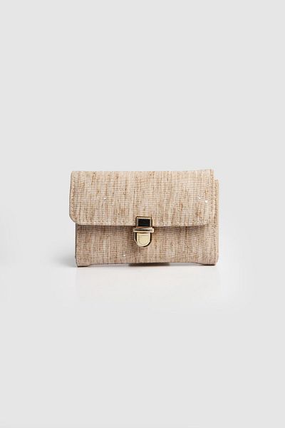 La La'Graccio Paris La'Graccio Paris Women's Nayla Straw Wallet Linen Mink