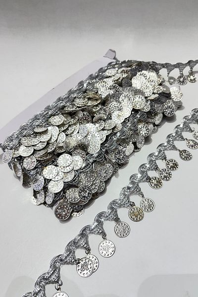 Limelia Silver Color Coin Sequin Strip Beads