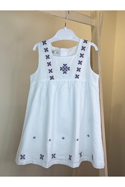 Yollo Kids Girl's Ethnic Patterned Linen Dress