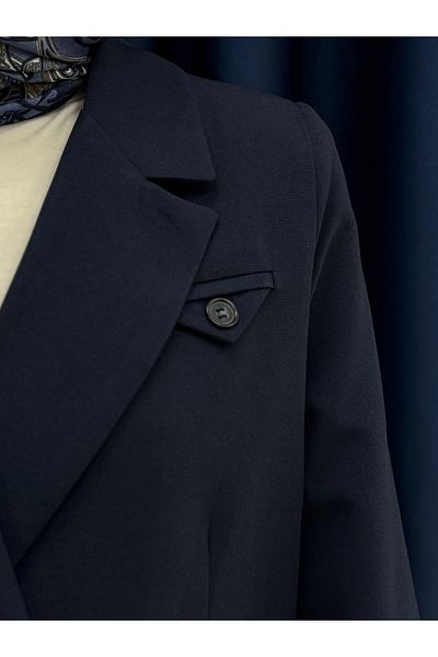 MİHRA STORE Yelista Jacket with Filotal Collar-Bn8615 Navy Blue