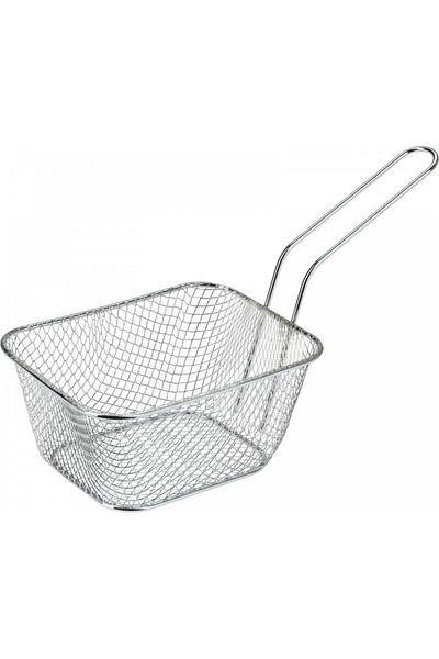 Excellent Houseware Silver potato serving basket, chrome steel, 14x10x7 cm, handle 10 cm