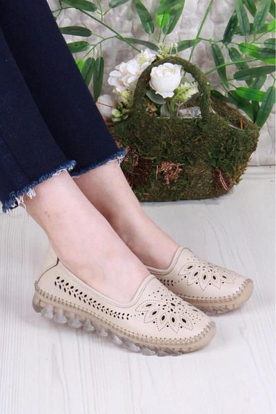 PİSAGOR Pythagoras Ps-32970 Orthopedic Women's Daily Genuine Leather Shoes