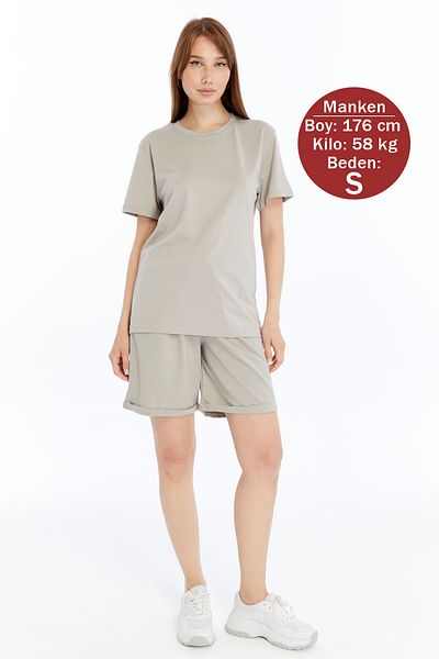 OXVİN 2-Piece Women's T-Shirt - Shorts Set Regular Modal Blend (Shorts - T-Shirt)