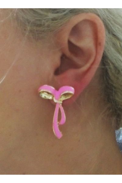 mos&more Pink Bow Stylish Women's Earrings