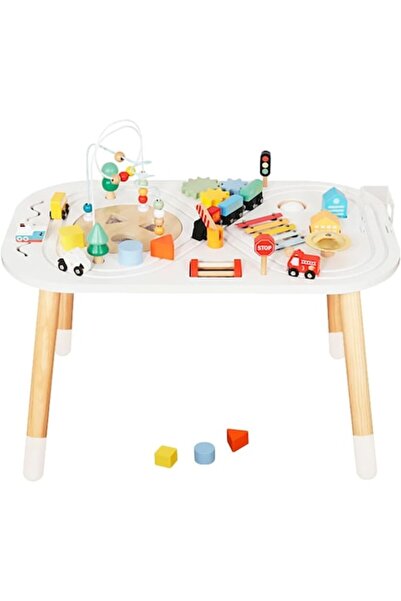 Smart Vibe Masă de activități din lemn cu jucării senzoriale Montessori 10 în 1 GeniusKiD KinderVibe™