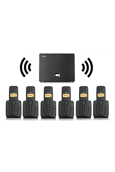 GIGASET 6 Dahili Dect Telsiz Kablosuz Telefon Santrali Siyah