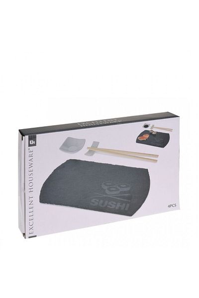 Excellent Houseware Sushi Komo serving set, stone, 30x18 cm, 4 pieces