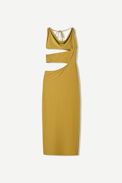 Bershka Midi dress with cut-out collar