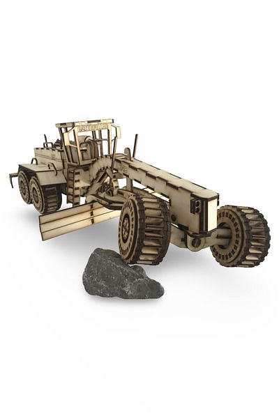 ALGWOOD 326 Pieces Cat 24H Wood Grader Model - 3D Realistic Cat 24H Model