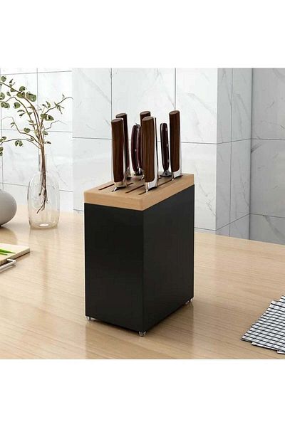 huitich Kitchen Knives Storage Stainless Steel Knife Rack Stand Unique Slot Design For Safe