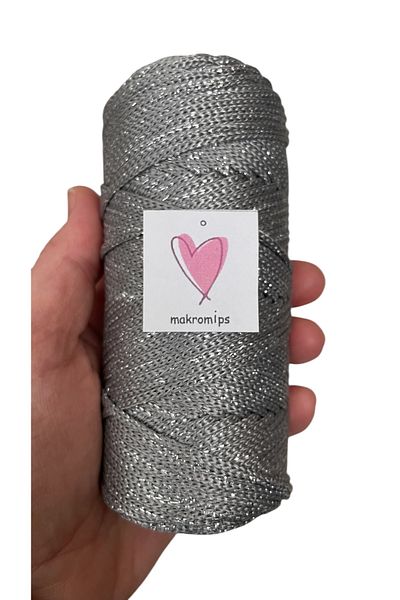 Makromİps Polyester Silvery Macrome String 100 Gr Shiny Premium 1St Quality Suppla Bag Hobby Hand Knitting Yarn Yarn