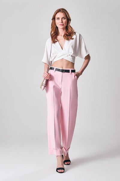 EXPLOSION Folded Flared Trousers with Belt