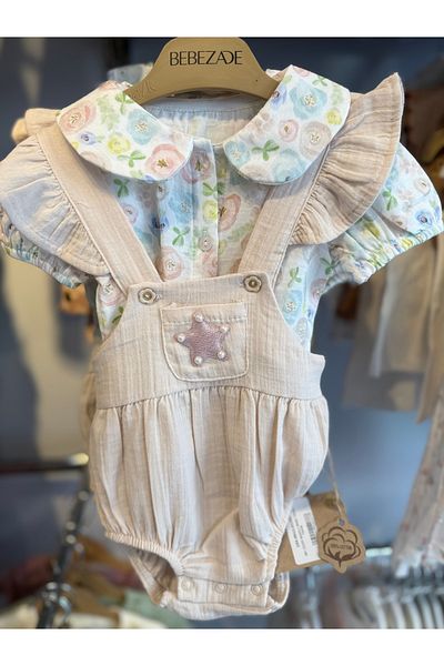 Bebezade Baby Girl Floral Muslin Shirt Romper