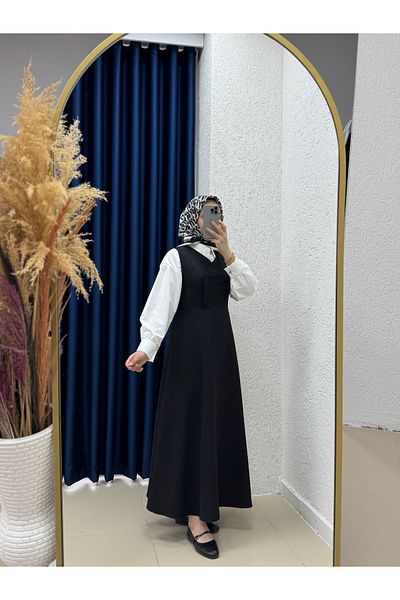 MİHRA STORE Zeninda Button Detailed Gilet-As4059 Black