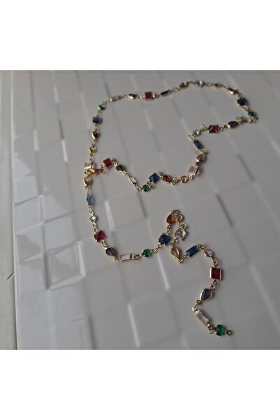 azra takı tasarım Y' Necklace Handmade, Zircon Stone, Multi-Use Women's Necklace