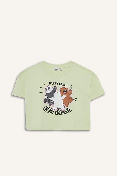 DeFacto Girls We Bare Bears Crew Neck Short Sleeve T-Shirt E6552A825Hs
