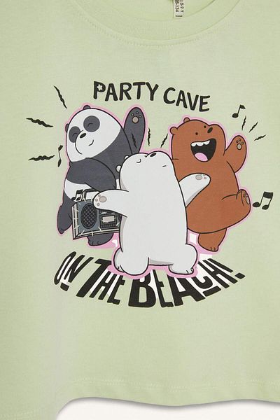 DeFacto Girls We Bare Bears Crew Neck Short Sleeve T-Shirt E6552A825Hs