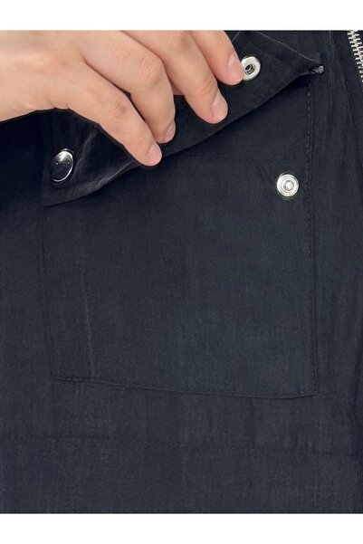 MİHRA STORE Sorita με τοίχωμα μέσης διπλή τσέπη με φερμουάρ Tesla Tunik-EL1940 Μαύρο