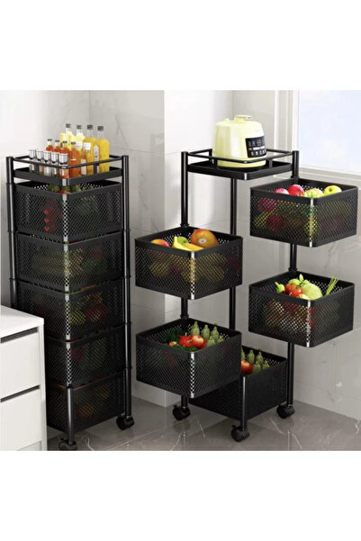 Ch عربة تخزين معدنية بعجلات 5 دور متعددة ا