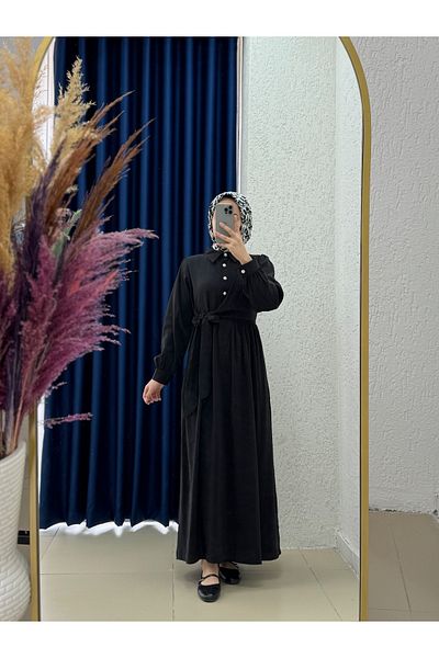 MİHRA STORE Zenessa Cupra Modal Dress with Bolero-Na2375 Black