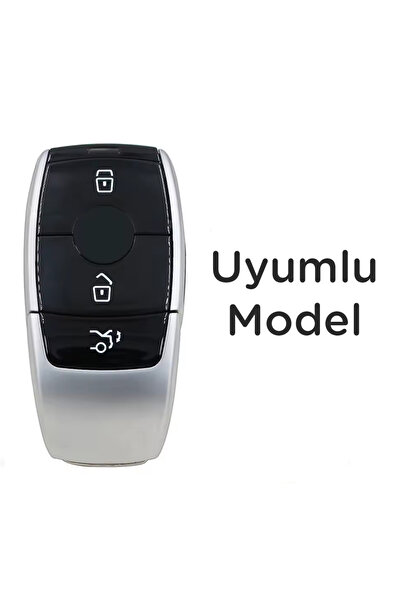 Mavi Keys Husă din silicon pentru telecomandă cu 3 butoane compatibilă cu Mercedes C, E, S, G Class AMG Smart – Nano – Alb
