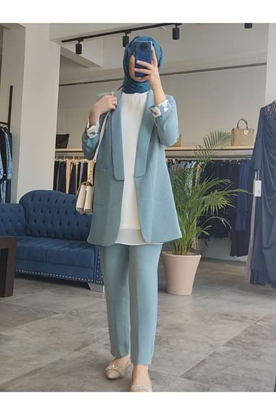 Zühre Pocket Detailed Jacket Trousers Suit Tk-1103