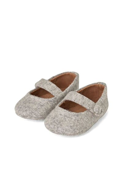 AGE OF INNOCENCE May Wool Grey, Yün Astar ve Tabanlı Gri Bebek Kız Pre-Walker Ayakkabı