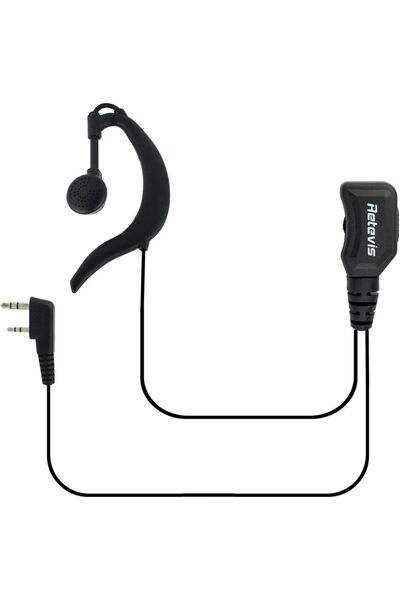 GÜMRÜK BEY Walkie Talkie G Şekilli Mikrofonlu Kulaklık 2 Pin Ayarlanabilir RT...
