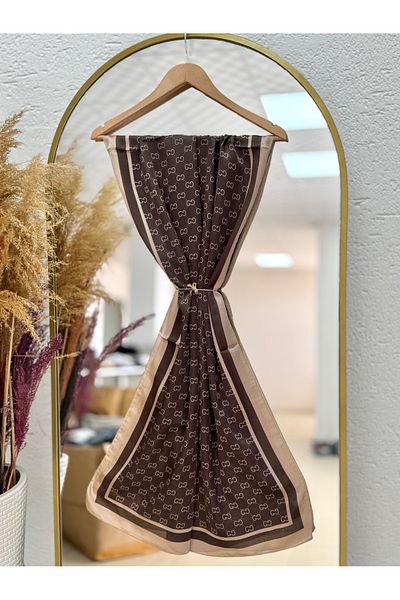 MİHRA STORE Rosalia Brand Voile Shawl Brown