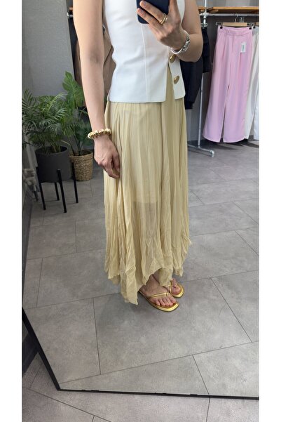 YOUR NAME Yarım Astarlı Uzun Kraşlı Etek