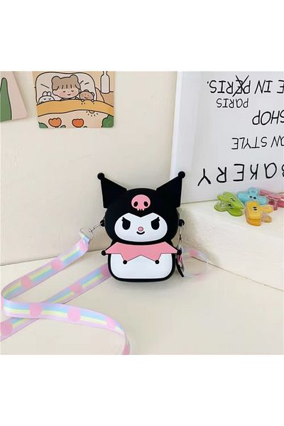 synshop Kuromi Kuromili Cat Eared Silicone Purse Wallet Women Teen Girls Children Baby