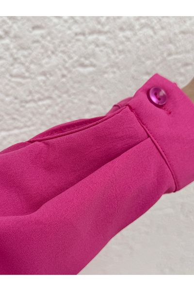 MİHRA STORE Eda Front Pleated Linda Tunic-El1173 Fuchsia