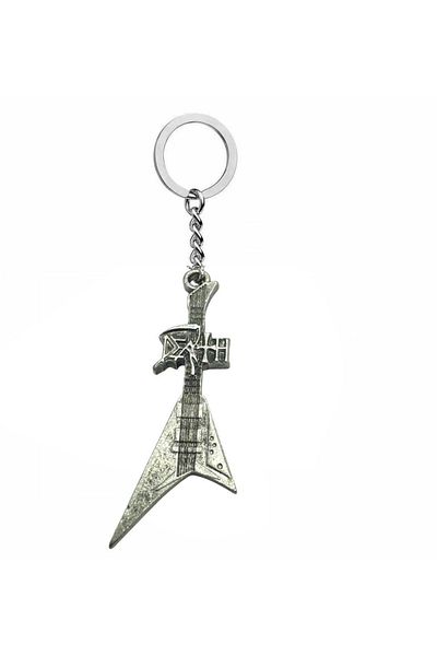 Herşey Nota Death Electric Guitar Figured Rock Metal Band Keychain – Unisex Accessory