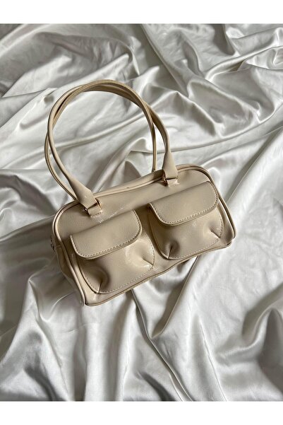 Mia Collection Geantă de mână și umăr pentru femei Melli Model Cremă