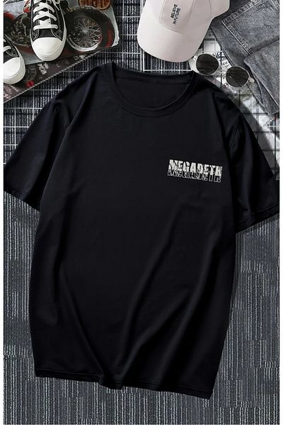 Fuddy Moda Unisex Megadeth Album Illustrated Back Printed T-shirt, Μπλουζάκι με θέμα την υπερμεγέθη ροκ μπάντα