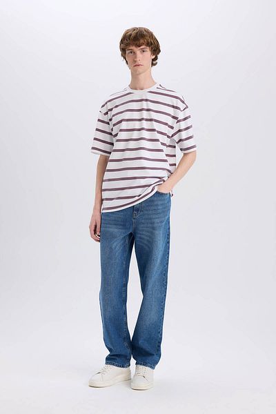 DeFacto Purple Men's T-Shirt E1160Ax/Pr334