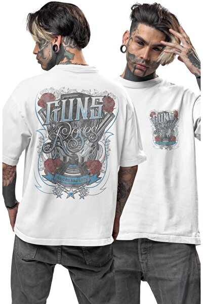 Fuddy Moda Tricou unisex cu imprimeu pe spate Reckless Life, tricou oversize ...