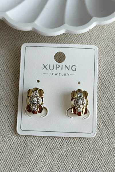 Modacaprea Xuping 14K Oval Dikdörtgen Taşlı Klipsli Kadın Küpe – Kararmaz | Kadın Takı Xuping Küpe