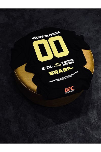 Spark Collection Μαύρο μπλουζάκι UFC Charles Oliveira 100% βαμβακερό Relax Crew Neck