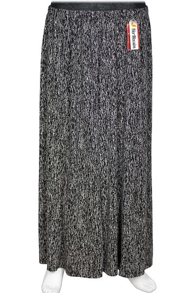 HESNA Women's Ecem Battal Size 8 Piece Elastic Black Skirt D44