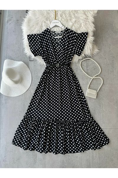 modabetce Double Breasted Collar Dress