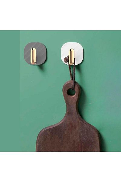 Skygo Buffer ®   2Pcs Adhesive Retro Hanger Cabinet Door Handle Gray