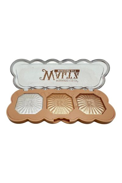 Ushas Paleta iluminator Romantic Color B2 – 3 nuante, 9g, efect luminos natural, 15cm, BaoBao
