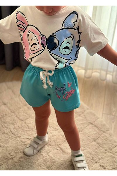 BOYBOY Girl's Stitch Printed Shorts Oversized Bottom Top Set