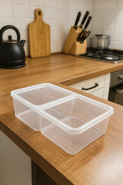 DolphFin Storage Container Compartmented 2 Compartment Camping Food Container Large Compartment Lunch Box 3 Pieces